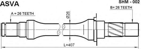 ASVA SHM-002 Drive Shaft